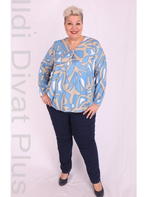 Joy Of Life Ella Kék-Beige Mintás Blúz-42
