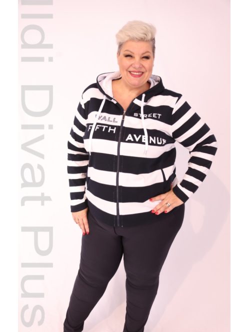 Joy Of Life Fehér-Kék NYC Csíkos Zippes Felső