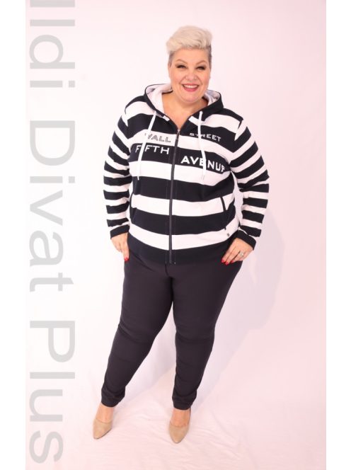 Joy Of Life Fehér-Kék NYC Csíkos Zippes Felső