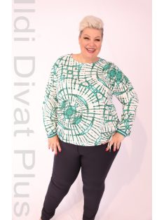 Joy Of Life Milano Fehér-Zöld Mintás Blúz