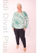 Joy Of Life Milano Fehér-Zöld Mintás Blúz