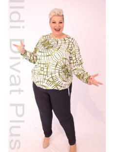 Joy Of Life Milano Fehér-Keki Mintás Blúz