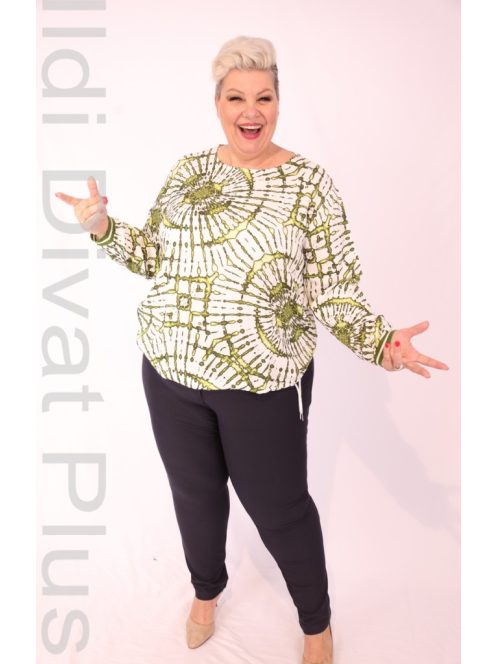 Joy Of Life Milano Fehér-Keki Mintás Blúz