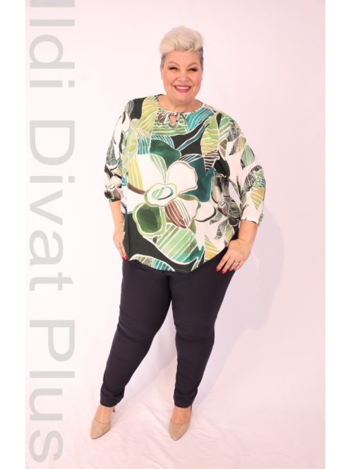 Joy Of Life Flowery Keki-Zöld Mintás Blúz-52