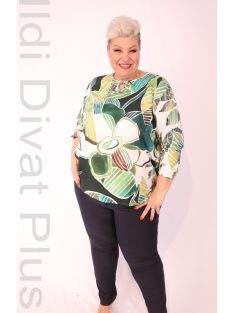 Joy Of Life Flowery Keki-Zöld Mintás Blúz