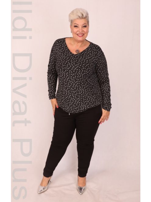 Joy Of Life Hajo Fekete-Fehér Virágos Felső