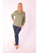 Joy Of Life Keki-Zöld Mintás Gera Blúz-42