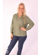 Joy Of Life Keki-Zöld Mintás Gera Blúz-50