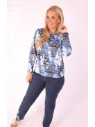 Joy Of Life Kék-Fehér Mintás Wenn Felső