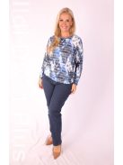 Joy Of Life Kék-Fehér Mintás Wenn Felső