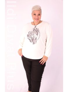 Joy Of Life Ekrü-Szürke Mintás Geran Felső