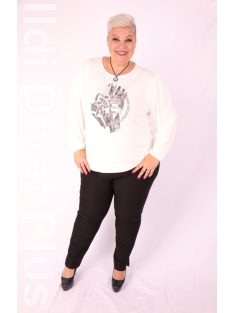 Joy Of Life Ekrü-Szürke Mintás Geran Felső