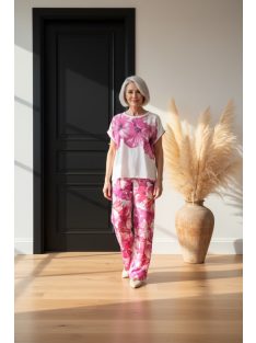 Joy Of Life Fehér-Pink Liliom Nadrág