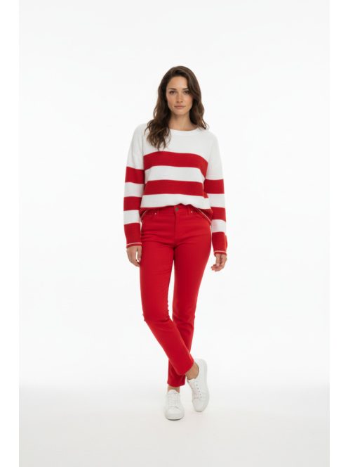 Joy Of Life Fehér-Piros Csíkos Felső