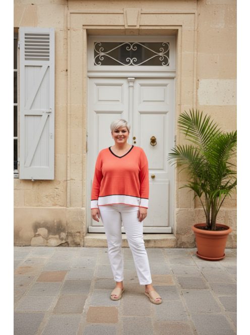 Joy Of Life Narancs-Fehér Tima Felső