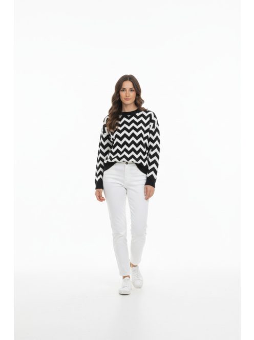 Joy Of Life Fekete-Fehér Cakk Felső