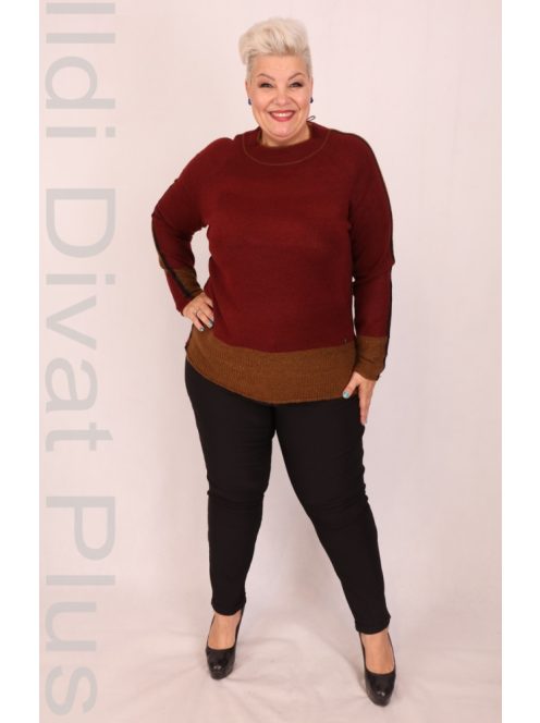 Joy Of Life Hajo Bordó-Mustár Kötött Pulóver