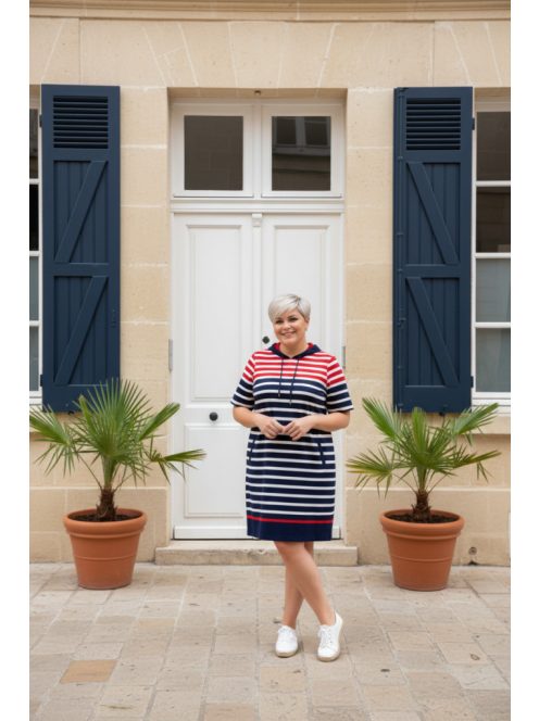 Joy Of Life Kék-Piros Csíkos Dotty Ruha