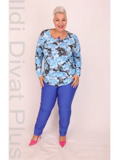 Joy Of Life Kék-Virágos Mintás Felső