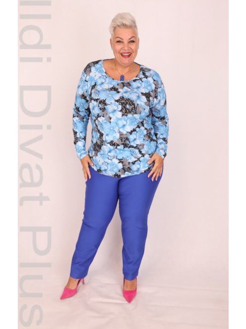 Joy Of Life Kék-Virágos Mintás Felső