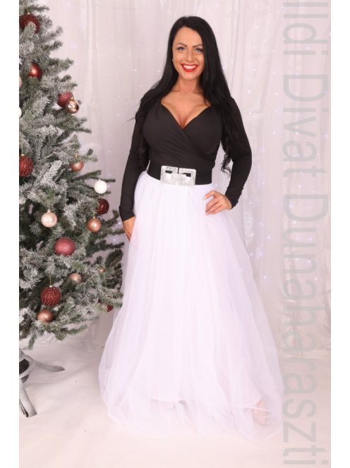 Kikiriki Fehér Tüll Maxi Szoknya-S