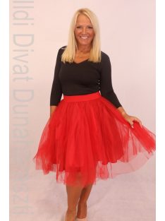 Kikiriki Midi Piros Tüll Szoknya