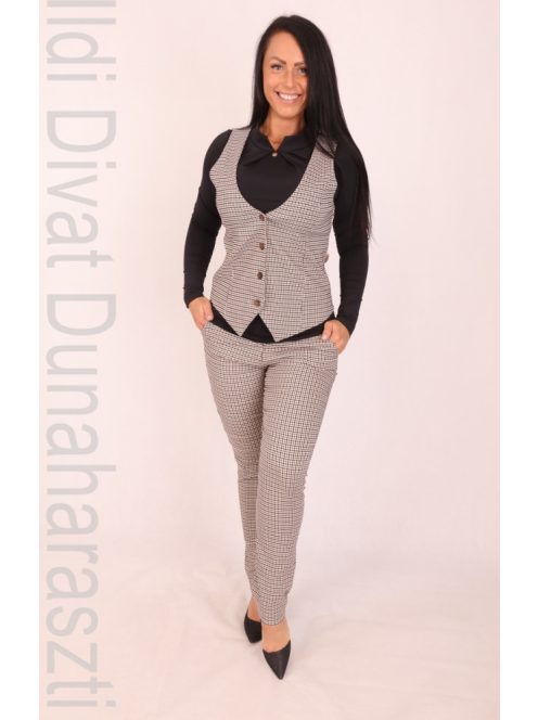 La Vita Drapp-Fekete Kockás Brunetta Nadrág