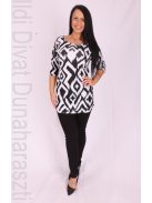 La Vita Fekete-Fehér Mintás Bleona Tunika-XS