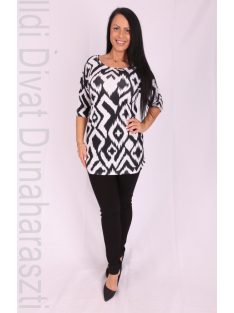 La Vita Fekete-Fehér Mintás Bleona Tunika