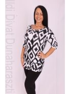 La Vita Fekete-Fehér Mintás Bleona Tunika-XS