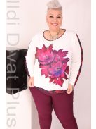 Livello Fehér-Fuxia Virágmintás Felső