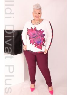 Livello Fehér-Fuxia Virágmintás Felső