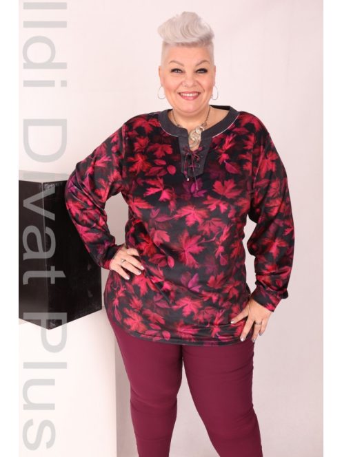 Livello Fuxia-Mintás Fűzős Nyakú Tunika