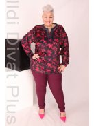 Livello Fuxia-Mintás Fűzős Nyakú Tunika