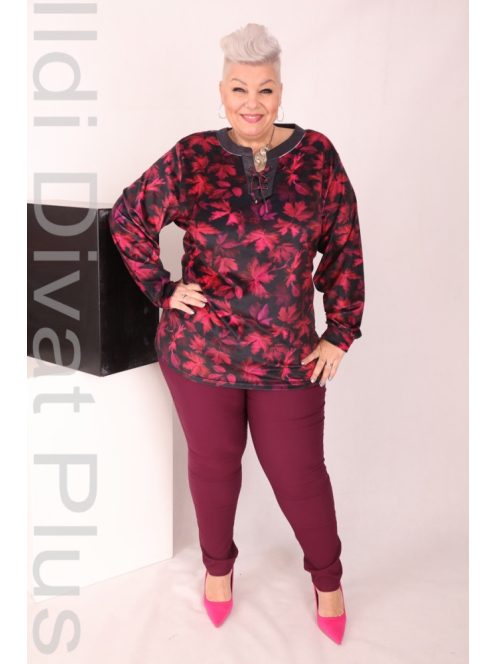 Livello Fuxia-Mintás Fűzős Nyakú Tunika