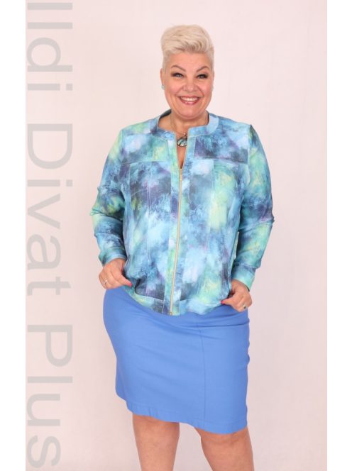 Livello Kék-Zöld Mintás Zippes Blézer
