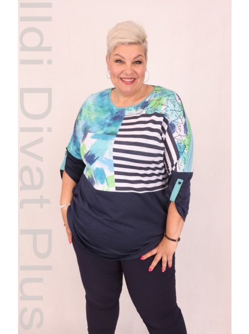 Livello Kék-Zöld Mintás Tunika-L