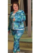 Livello Zöld-Kék Mintás Gombos Nadrág