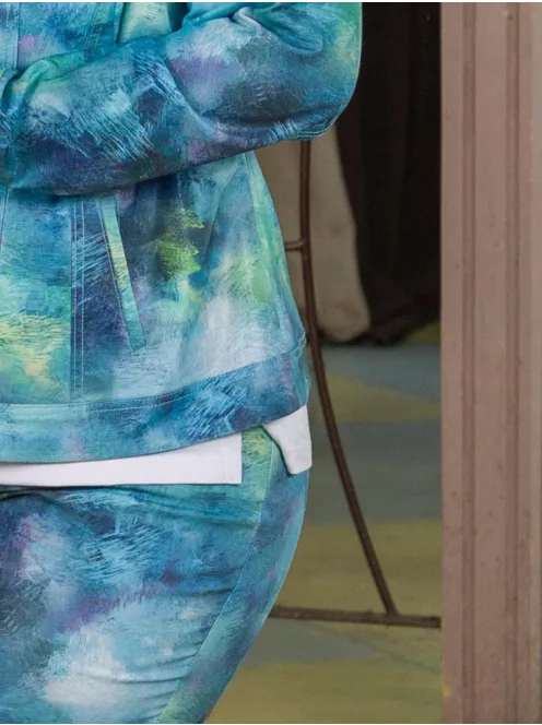 Livello Zöld-Kék Mintás Gombos Nadrág