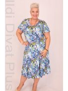 Livello Kék-Keki Mintás A Vonalú Ruha