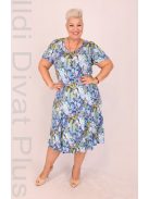 Livello Kék-Keki Mintás A Vonalú Ruha