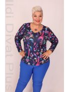 Livello Színes Mintás V Nyakú Felső