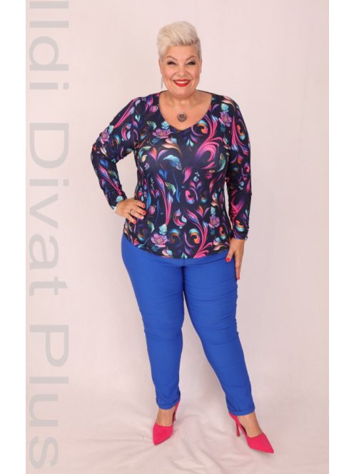 Livello Színes Mintás V Nyakú Felső