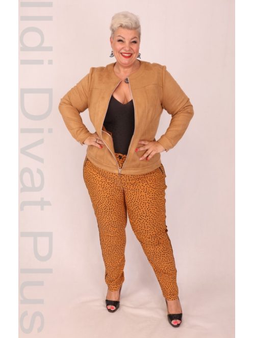 Livello Barna Velúr Műbőr Blézer