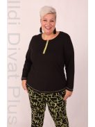 Livello Pisztácia-Fekete Kerek Nyakú Felső