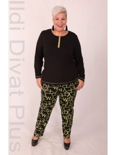 Livello Pisztácia-Fekete Kerek Nyakú Felső