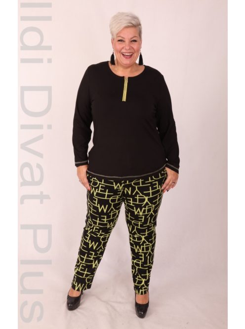 Livello Pisztácia-Fekete Kerek Nyakú Felső