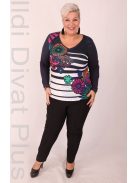 Livello Kék-Csíkos Színes Manadala Mintás Felső