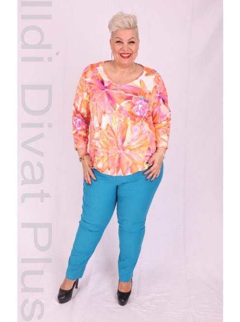 Livello Narancs Mintás V Nyakú Felső