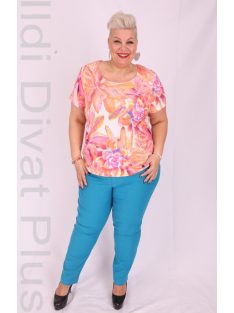 Livello  Narancs Mintás Kerek Nyakú Felső